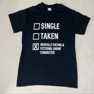 ANIME Tee shirt. Men’s Small. Black with white graphic Secretly Dating N…